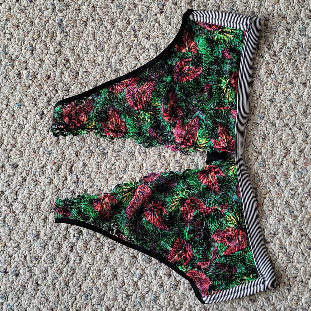 Floral colorful lace bralette